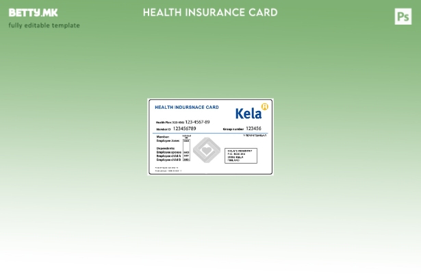 Модерен стил Шаблон за картичка за здравствено осигурување на Финска